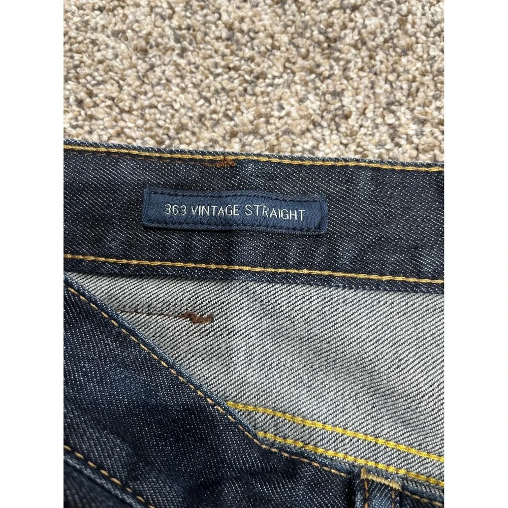 Lucky Brand 363 Vintage Straight Jeans Mens 38x30 Dark Wash Indigo Denim
